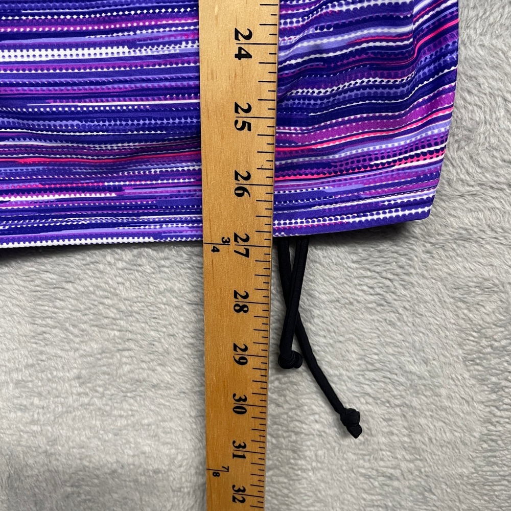 Free Country Tankini Top Women XL Purple Stripe Zip Front Racerback NEW - Picture 11 of 13